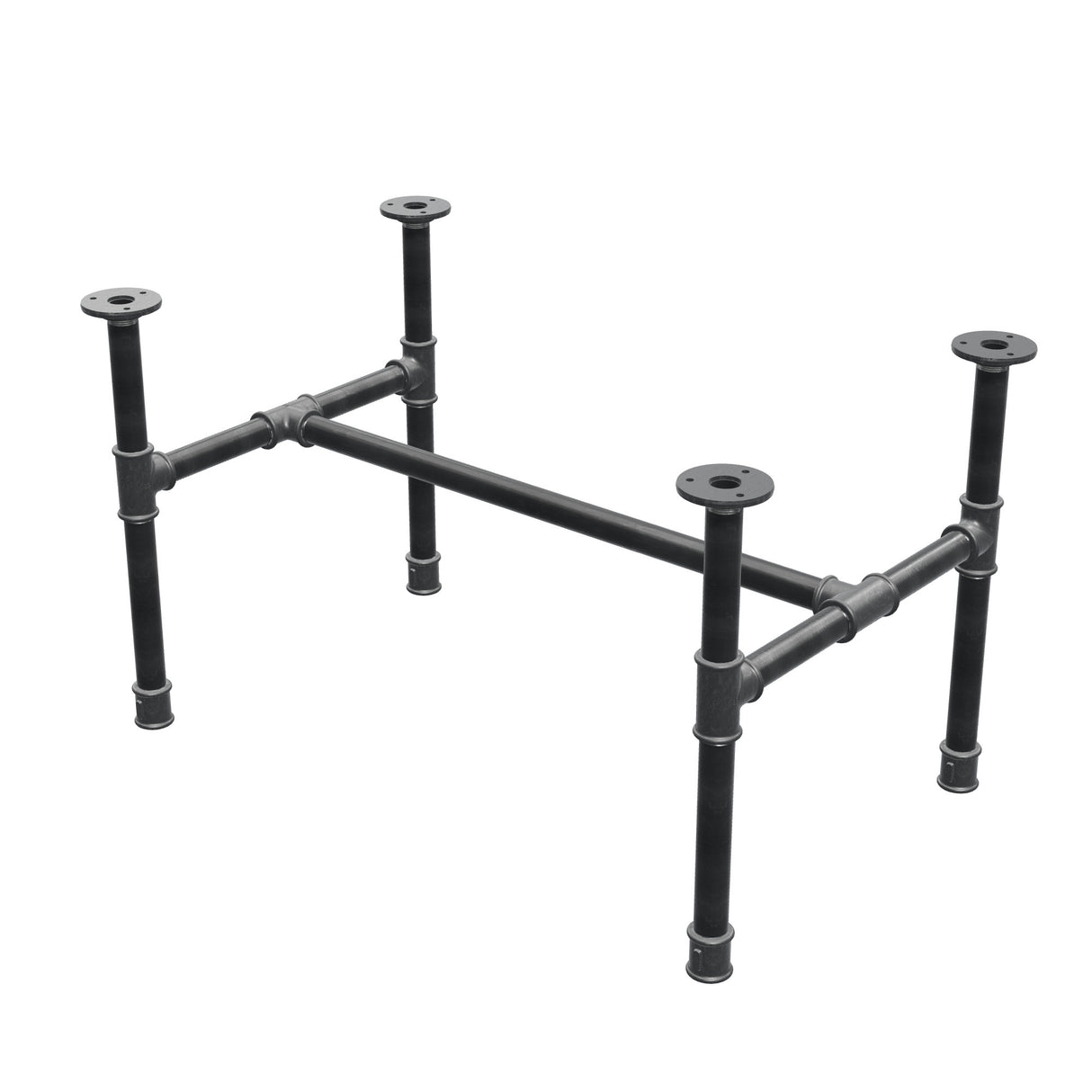 Couchtisch-Gestell aus Gusseisen, H-Form, 71 × 45 cm, Höhe 42 cm, Dreiviertelansicht