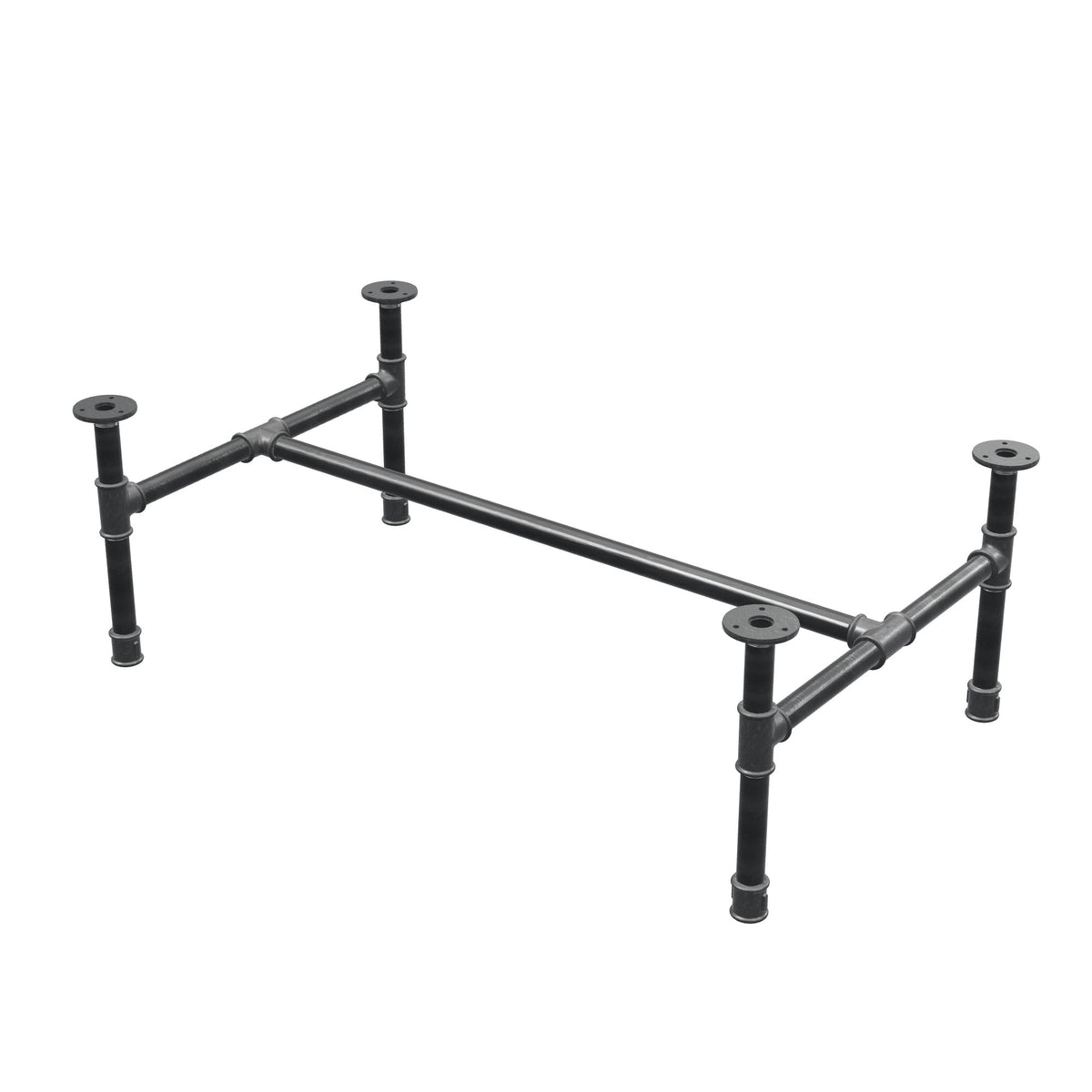 Couchtisch-Gestell aus Gusseisen, H-Form, 91 × 55 cm, Höhe 32 cm, Dreiviertelansicht