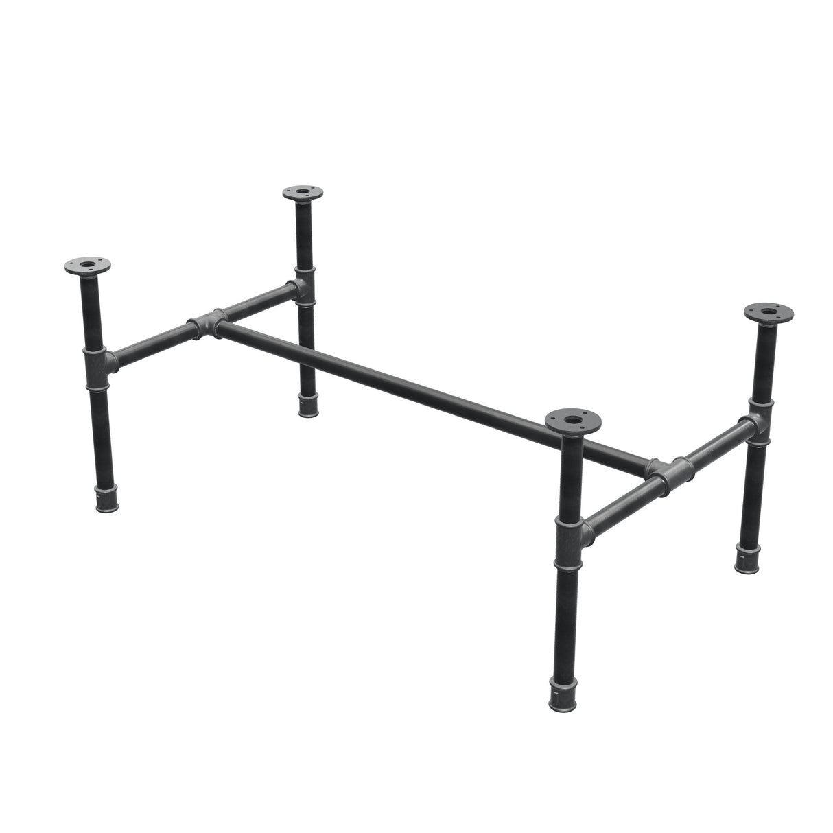 Couchtisch-Gestell aus Gusseisen, H-Form, 96 × 55 cm, Höhe 42 cm, Dreiviertelansicht