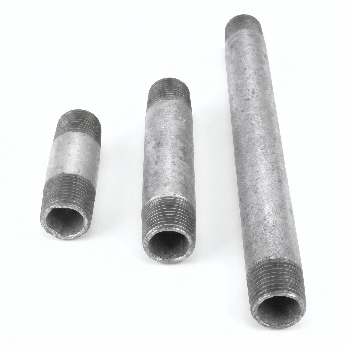 Tube 3/8'' - 12x17mm acier galvanisé - fileté - photo produit fond blanc 2