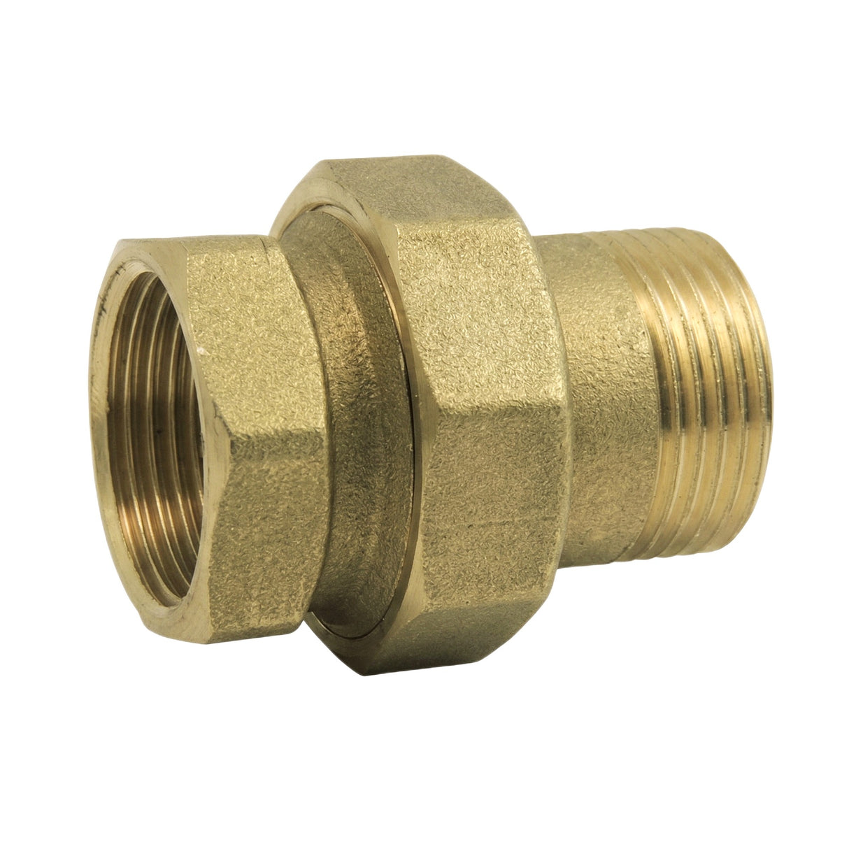 Union droite mâle-femelle à portée conique en laiton CW617N BSP - vue de face