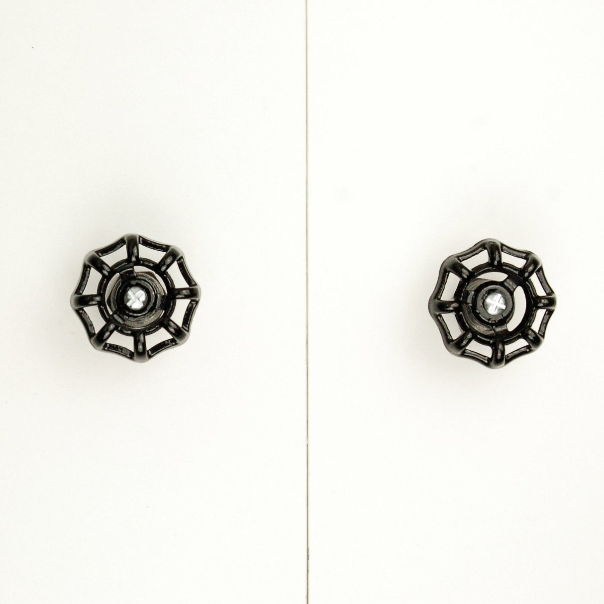 poignée bouton de meuble style industriel avec volant de vanne noir