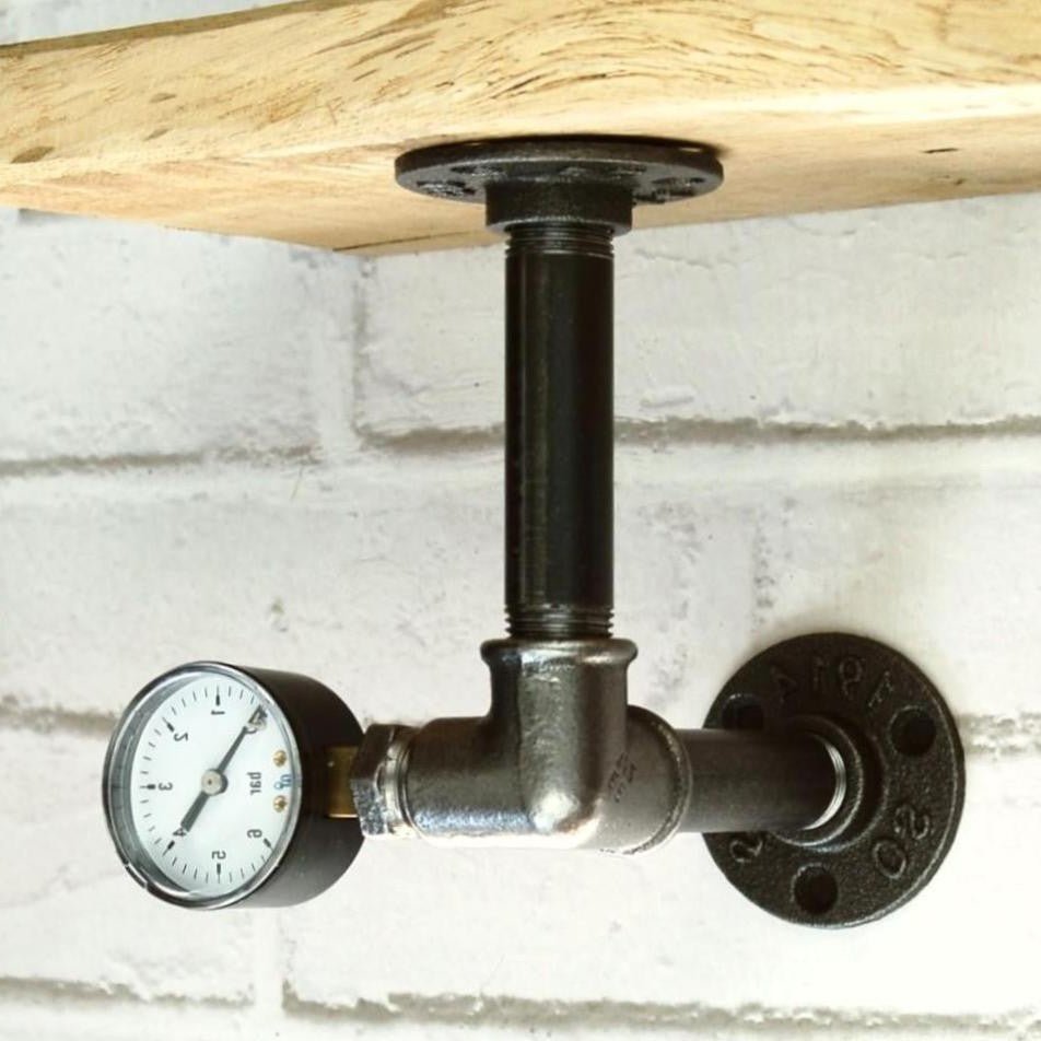 Regalwinkel Manometer, schräg seitlich | Modell 1