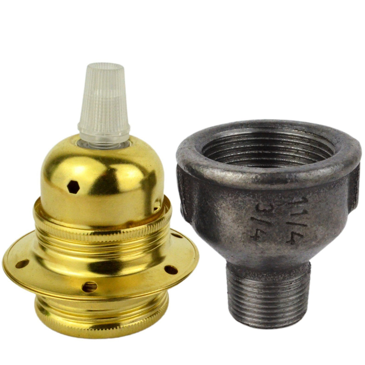 kit douille métal laiton brillant E27