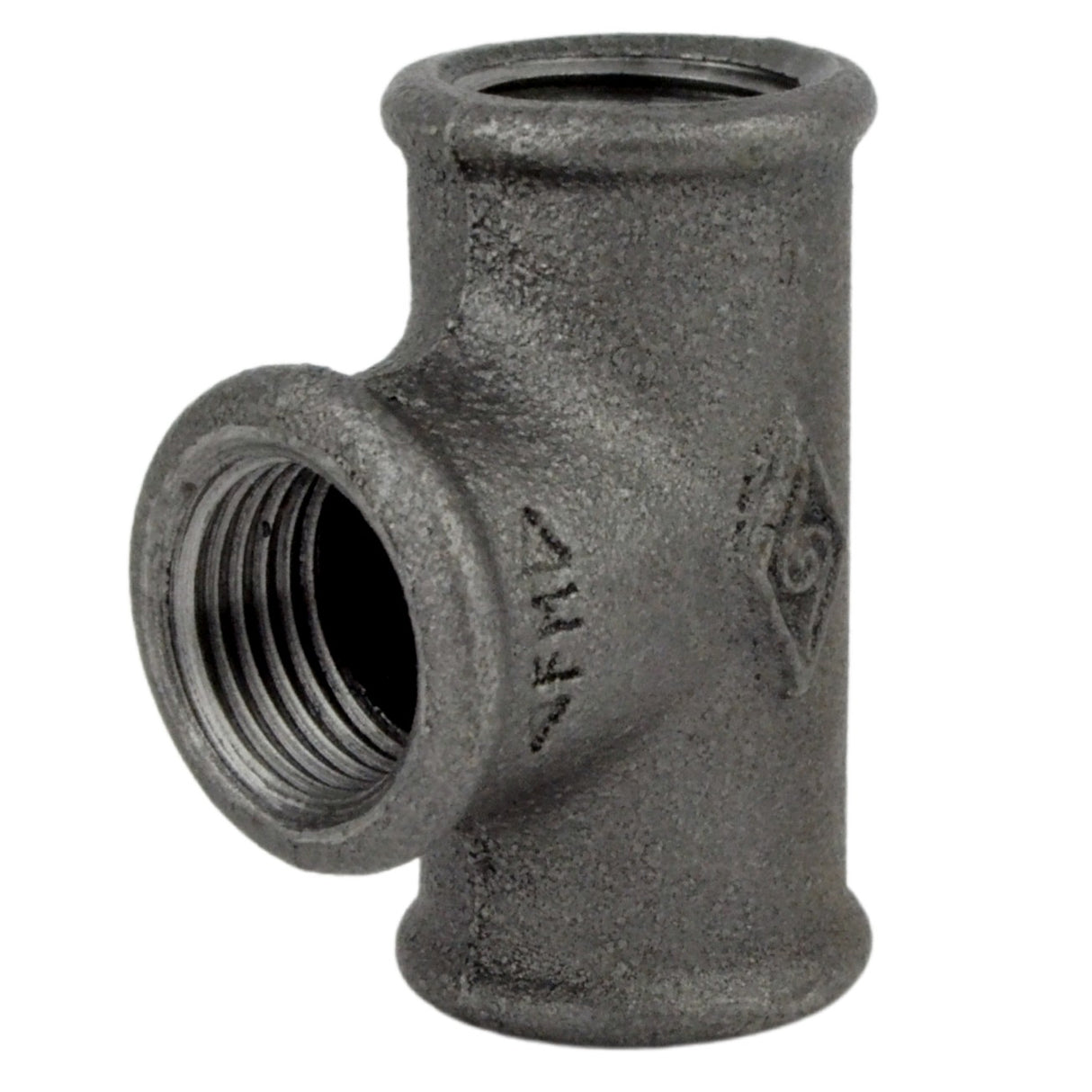 T-Stück gleich Innengewinde Temperguss schwarz
