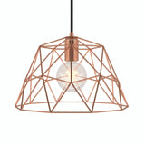 Kuppel-Käfig-Lampenschirm XL Metall Ø 35 cm mit E27-Fassung — Kupfer