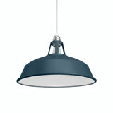Emaillierter Glocken-Lampenschirm Ø 38 cm für E27-Fassung — Petrol