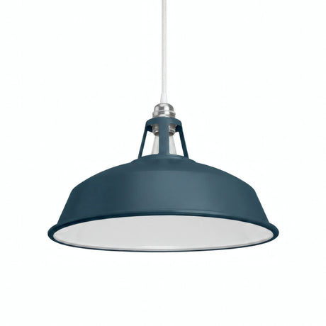 Emaillierter Glocken-Lampenschirm Ø 38 cm für E27-Fassung — Petrol