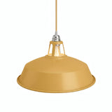 Emaillierter Glocken-Lampenschirm Ø 38 cm für E27-Fassung — Senfgelb