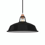Emaillierter Glocken-Lampenschirm Ø 38 cm für E27-Fassung — Schwarz