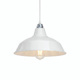 Konischer Lampenschirm aus Metall Ø 30 cm für E27-Fassung — Weiß