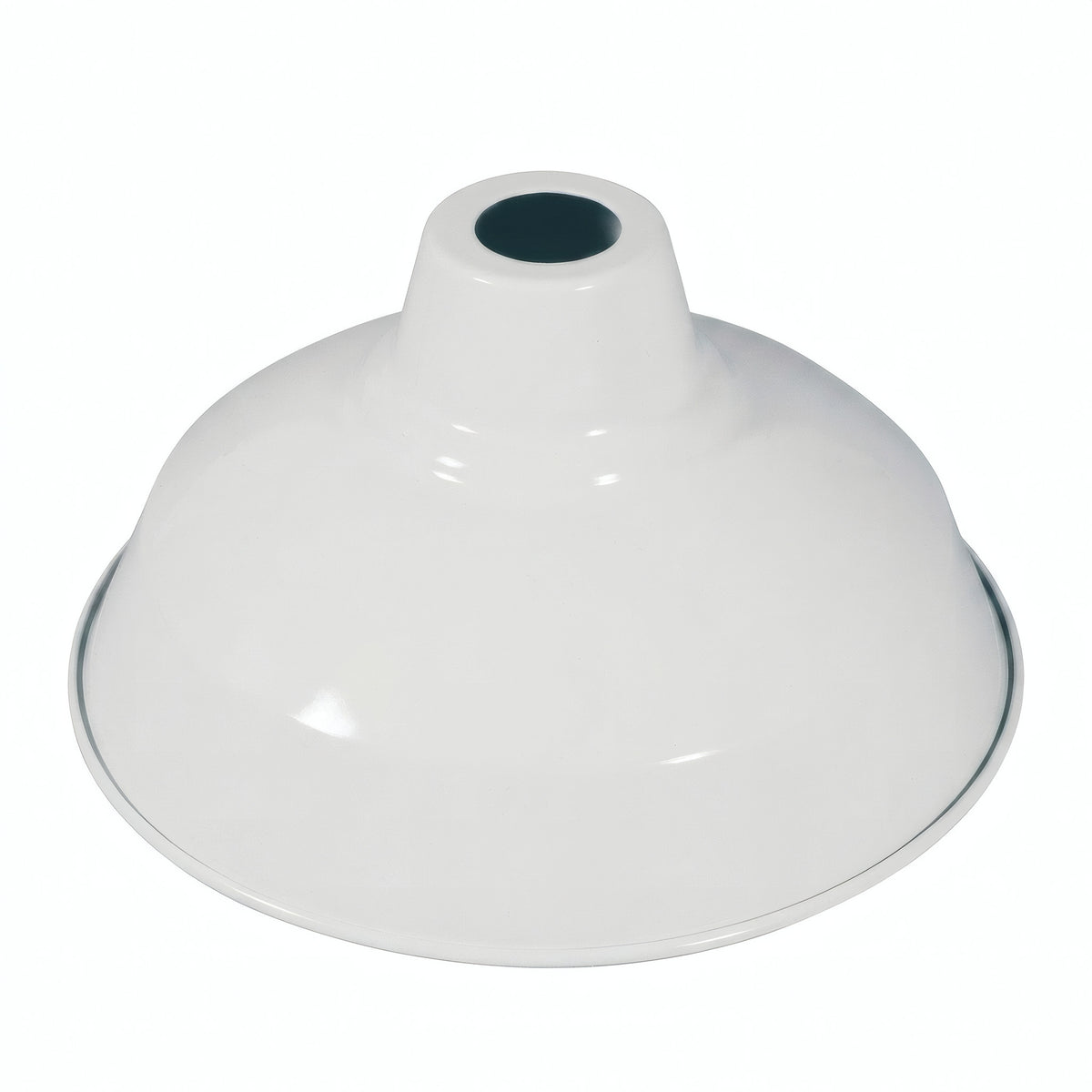 Konischer Lampenschirm aus Metall Ø 30 cm für E27-Fassung — Weiß