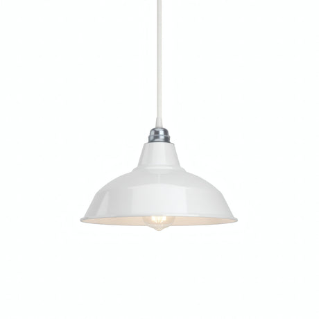 Konischer Lampenschirm aus Metall Ø 30 cm für E27-Fassung — Weiß