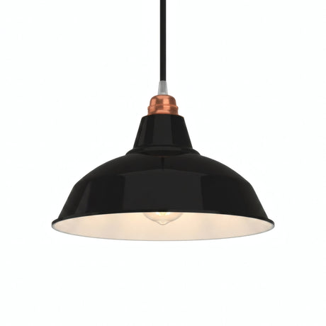 Konischer Lampenschirm aus Metall Ø 30 cm für E27-Fassung — Schwarz
