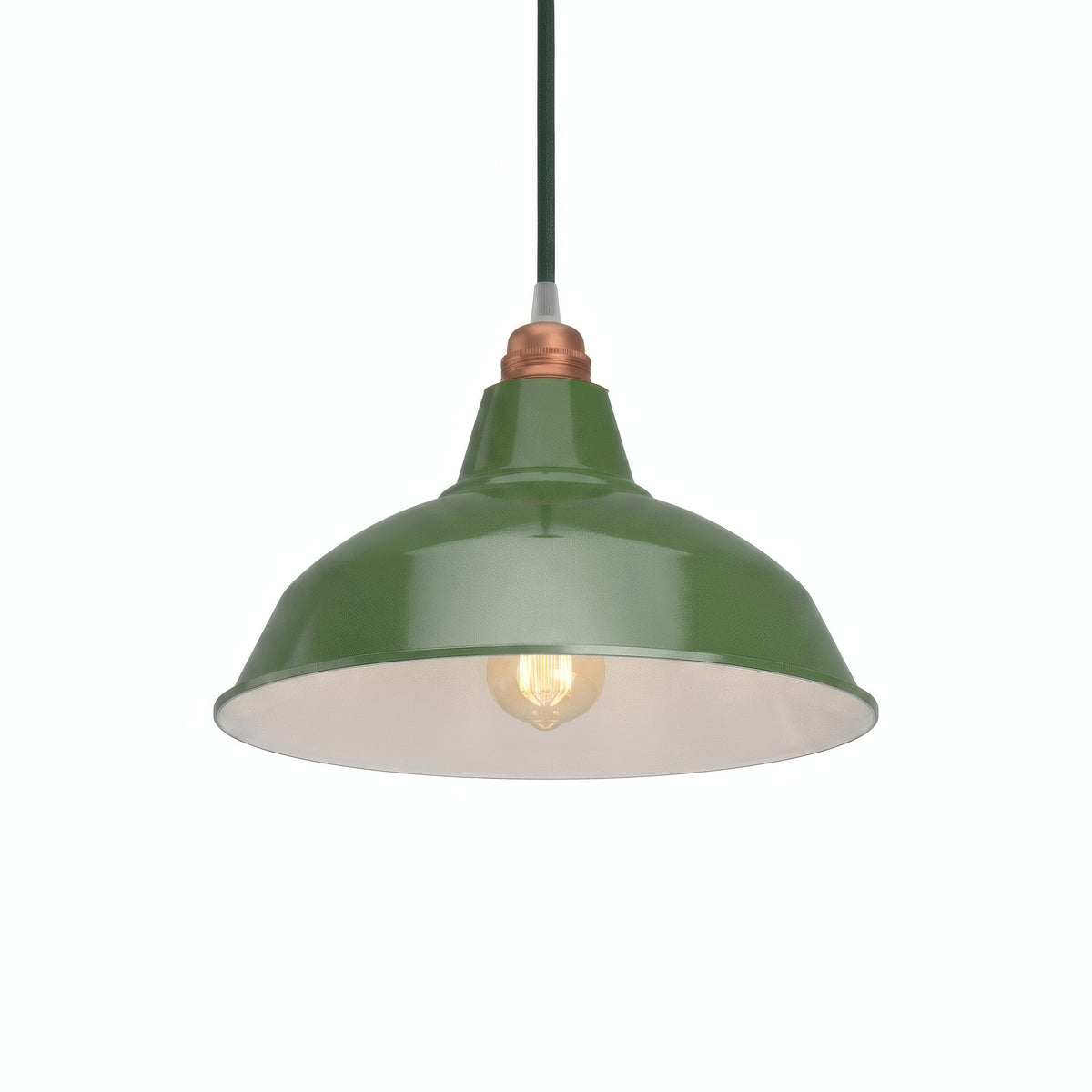 Konischer Lampenschirm aus Metall Ø 30 cm für E27-Fassung — Grün