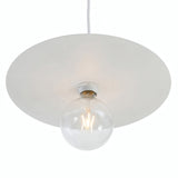 Scheiben-Lampenschirm aus Eisen Ø 40 cm für E27-Fassung — Weiß