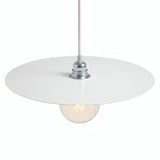 Scheiben-Lampenschirm aus Eisen Ø 40 cm für E27-Fassung — Weiß