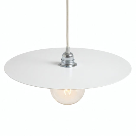 Scheiben-Lampenschirm aus Eisen Ø 40 cm für E27-Fassung — Weiß