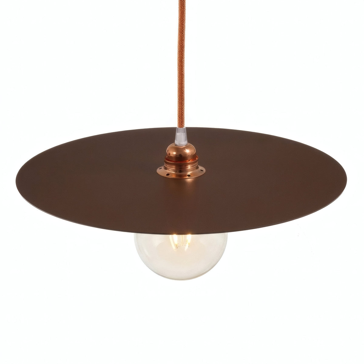 Scheiben-Lampenschirm aus Eisen Ø 40 cm für E27-Fassung — Corten-Optik