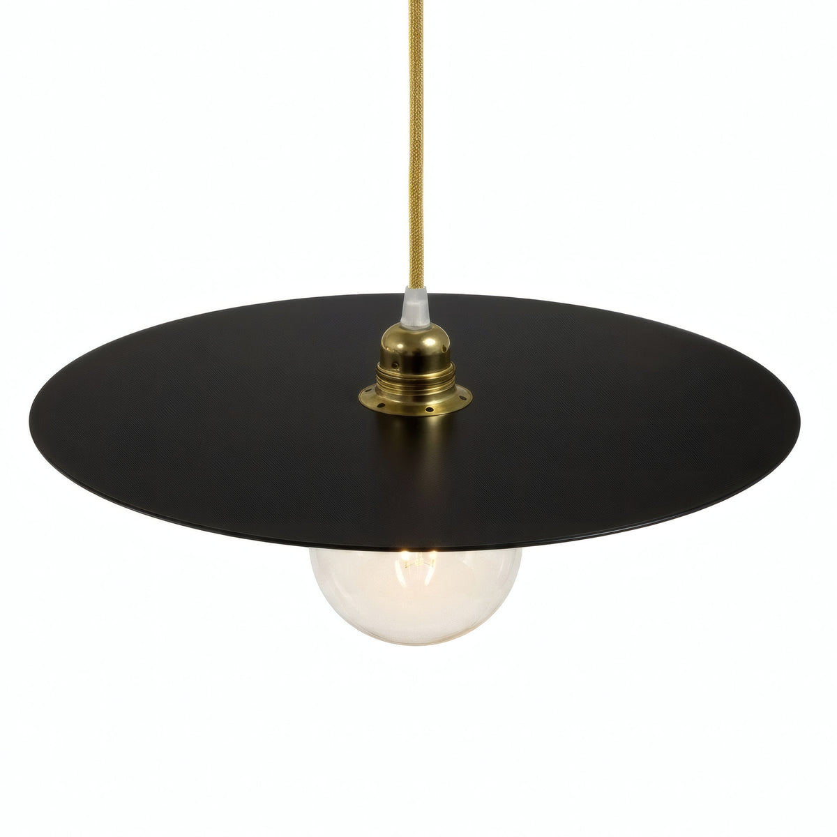 Scheiben-Lampenschirm aus Eisen Ø 40 cm für E27-Fassung — Schwarz