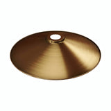 Flacher emaillierter Lampenschirm Ø 30 cm für E27-Fassung — Weiß und satinierte Bronze