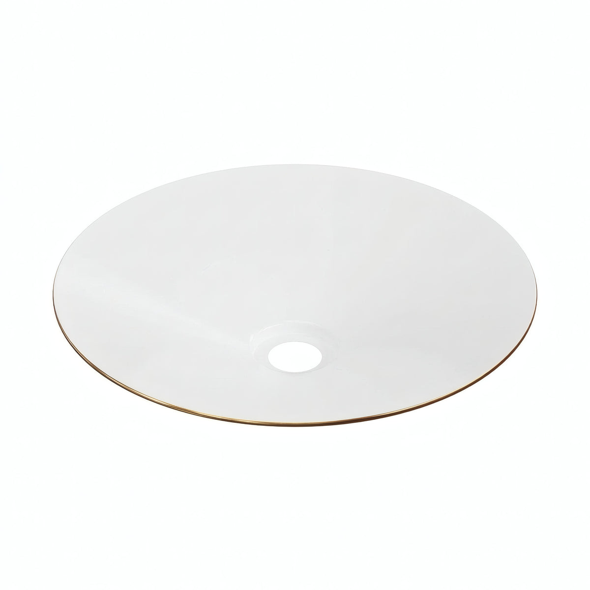 Flacher emaillierter Lampenschirm Ø 30 cm für E27-Fassung — Weiß und satinierte Bronze