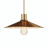 Flacher emaillierter Lampenschirm Ø 30 cm für E27-Fassung — Weiß und satinierte Bronze