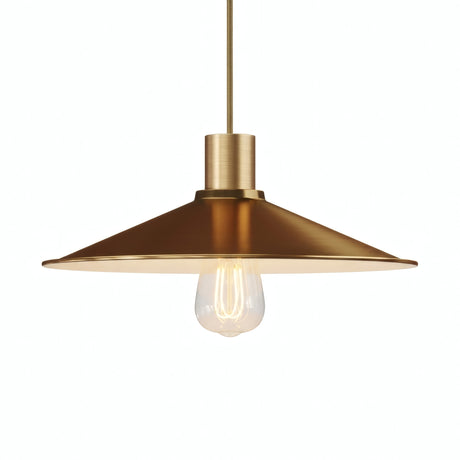 Flacher emaillierter Lampenschirm Ø 30 cm für E27-Fassung — Weiß und satinierte Bronze