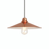 Flacher emaillierter Lampenschirm Ø 30 cm für E27-Fassung — Weiß und Kupfer
