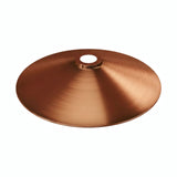 Flacher emaillierter Lampenschirm Ø 30 cm für E27-Fassung — Weiß und satiniertes Kupfer