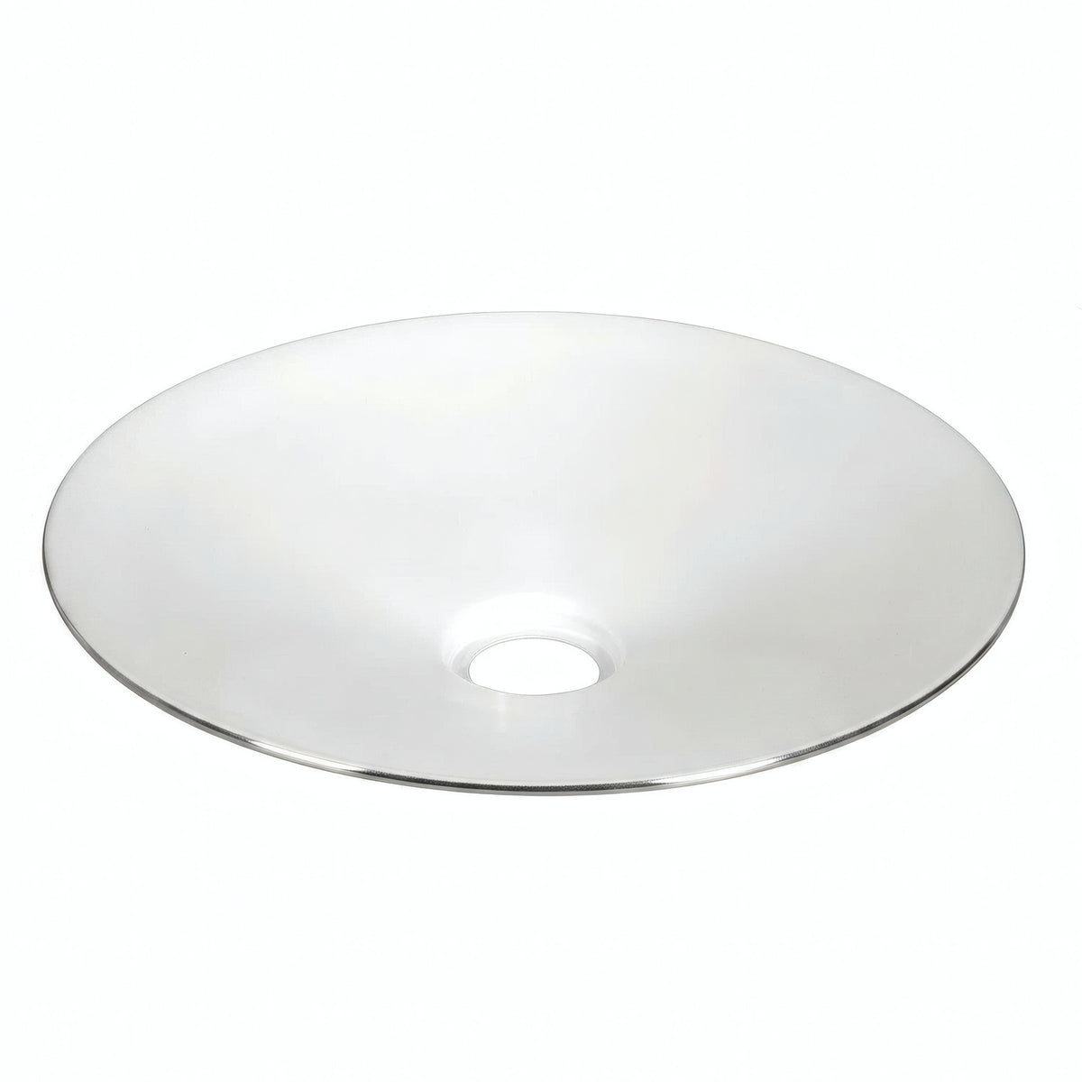 Flacher emaillierter Lampenschirm Ø 30 cm für E27-Fassung — Weiß und Schwarz