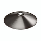 Flacher emaillierter Lampenschirm Ø 30 cm für E27-Fassung — Weiß und satiniertes Titan