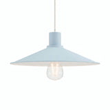 Flacher emaillierter Lampenschirm Ø 30 cm für E27-Fassung — Himmelblau