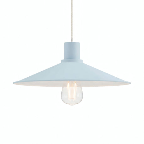 Flacher emaillierter Lampenschirm Ø 30 cm für E27-Fassung — Himmelblau