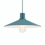 Flacher emaillierter Lampenschirm Ø 30 cm für E27-Fassung — Petrol