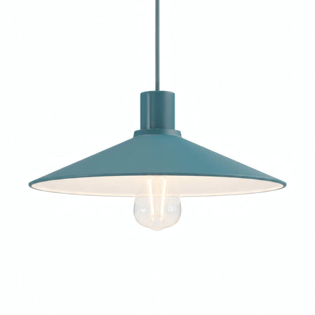 Flacher emaillierter Lampenschirm Ø 30 cm für E27-Fassung — Petrol