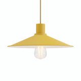 Flacher emaillierter Lampenschirm Ø 30 cm für E27-Fassung — Senfgelb