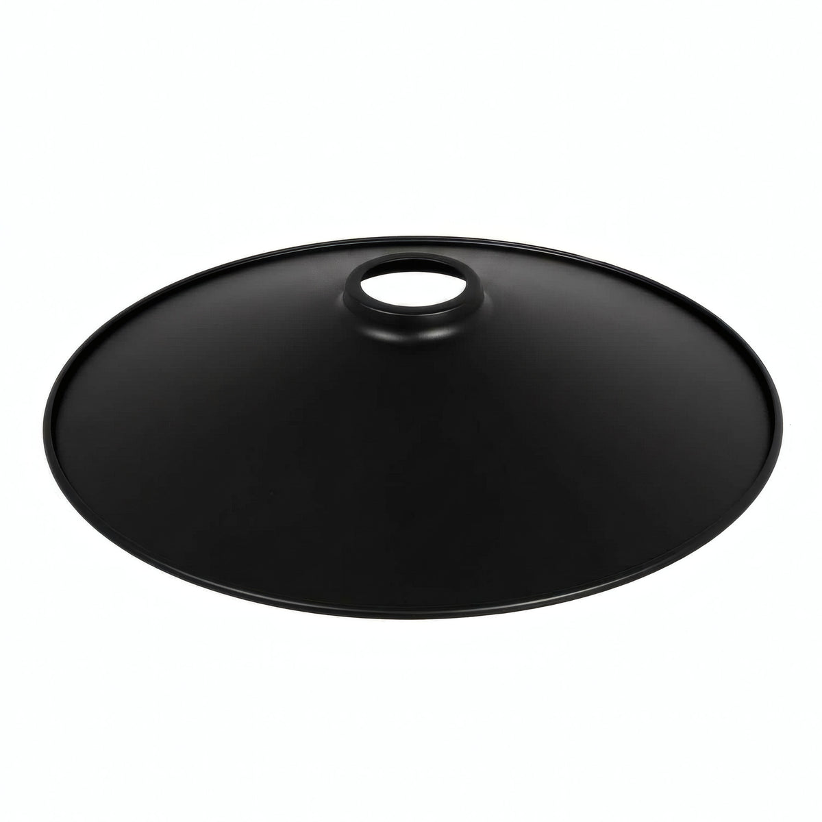 Flacher emaillierter Lampenschirm Ø 30 cm für E27-Fassung — Schwarz