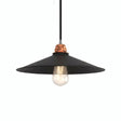 Flacher emaillierter Lampenschirm Ø 30 cm für E27-Fassung — Schwarz