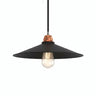 Flacher emaillierter Lampenschirm Ø 30 cm für E27-Fassung — Schwarz