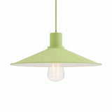 Flacher emaillierter Lampenschirm Ø 30 cm für E27-Fassung — Wiesengrün