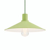 Flacher emaillierter Lampenschirm Ø 30 cm für E27-Fassung — Wiesengrün