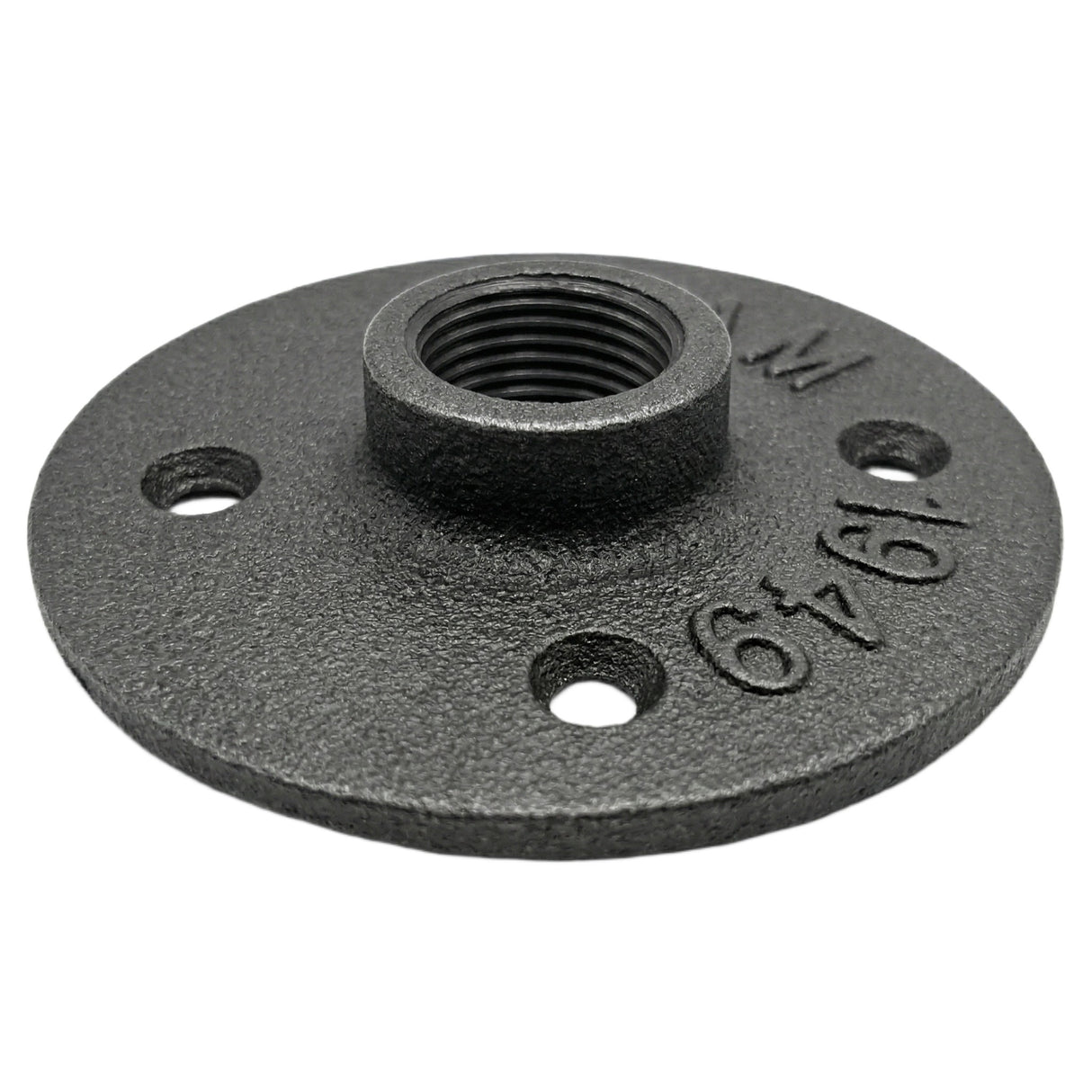 Gewindeflansch 4 Löcher 15x21mm schwarzer Gusseisen — perspektivische Ansicht