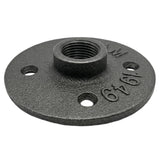 Gewindeflansch 4 Löcher 15x21mm schwarzer Gusseisen — perspektivische Ansicht
