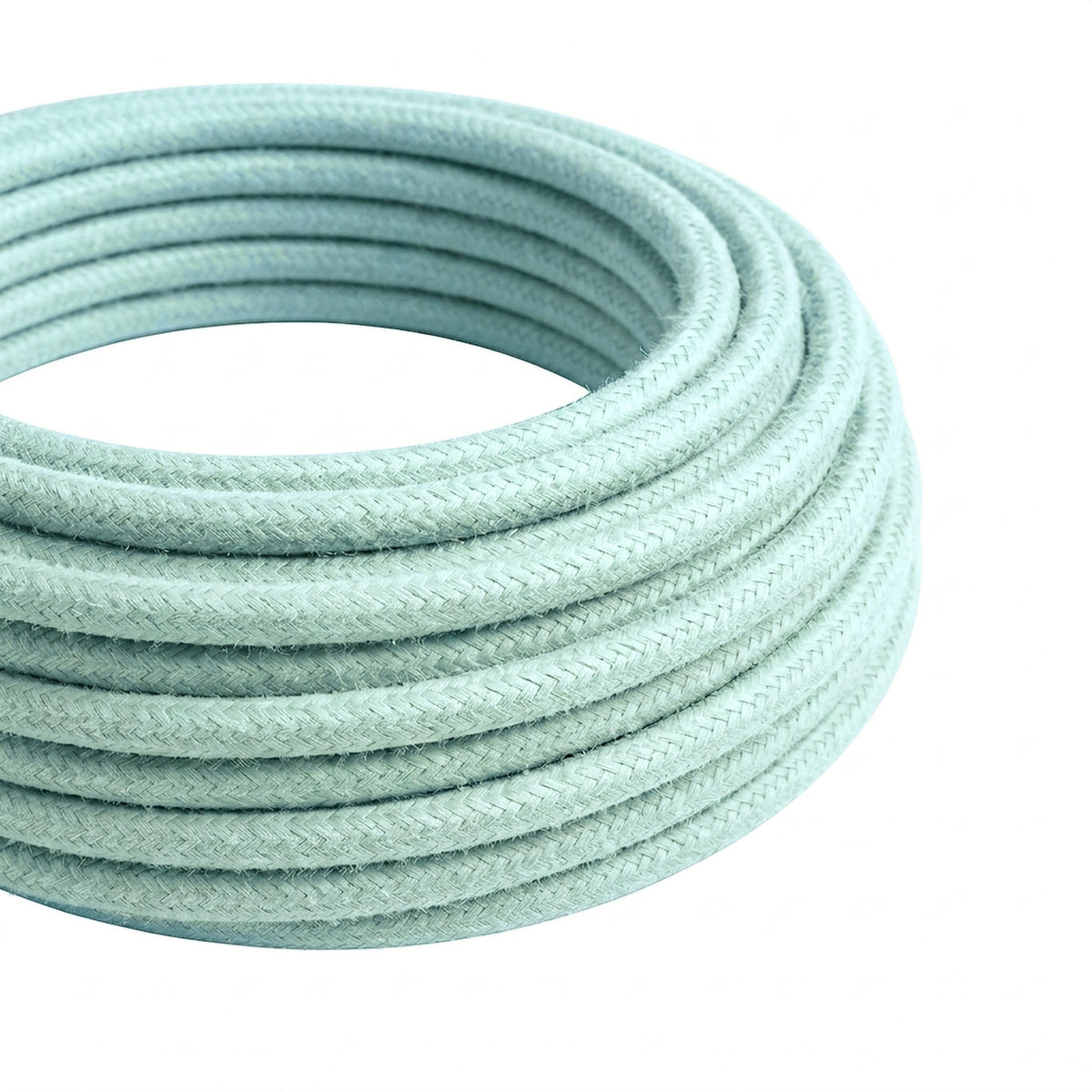 Rundes Textilkabel aus Baumwolle – Seladongrün