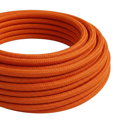 Rundes Textilkabel mit Seideneffekt – Flammenorange