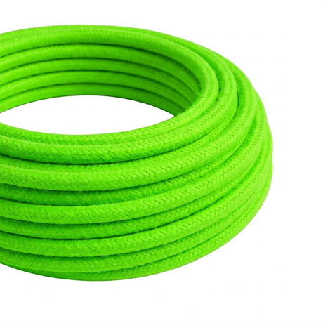 Rundes Neon-Textilkabel mit Seideneffekt – Grün