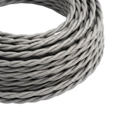 Verdrilltes Textilkabel mit Seideneffekt – Silber