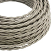 Verdrilltes Textilkabel mit Seideneffekt – Perlweiß
