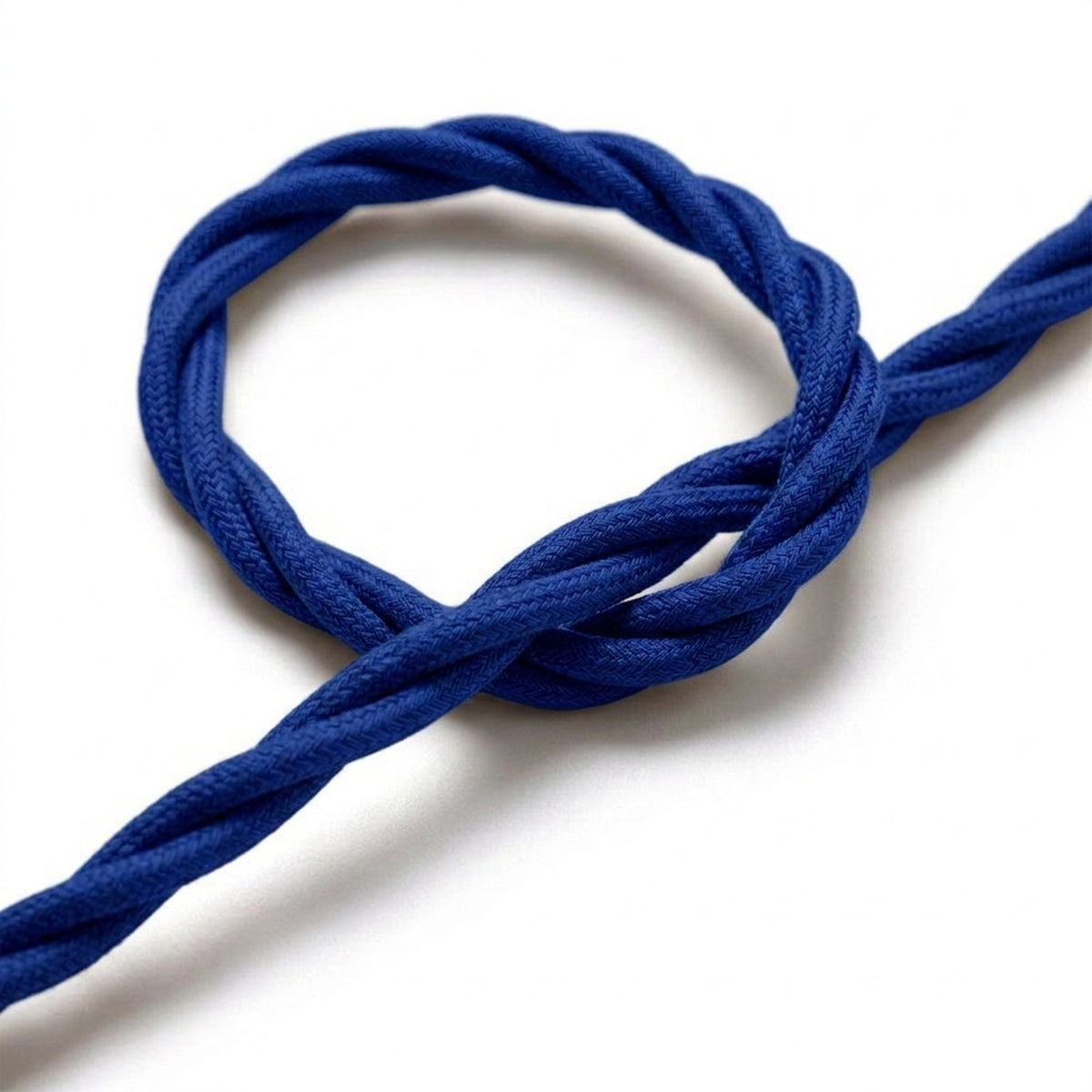 Verdrilltes Textilkabel mit Seideneffekt – Klassisches Blau